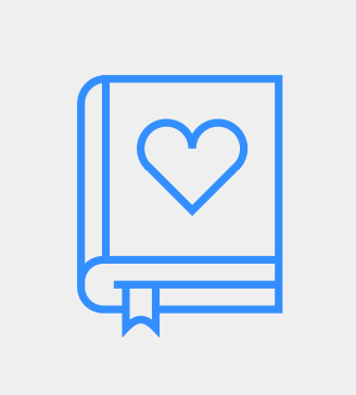 Book icon with a heart on the cover