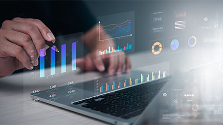 Person reviewing charts on their laptop