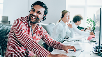 Man working in an open office