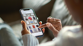 Woman shopping on her phone