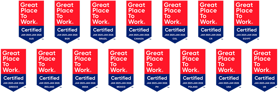 We’re a certified Great Place to Work in Africa, Asia, Europe, Latin America, and the United States