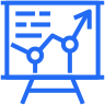 Chart on a screen showing an increased metric