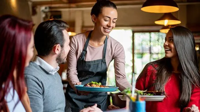 People dining at a restaurant