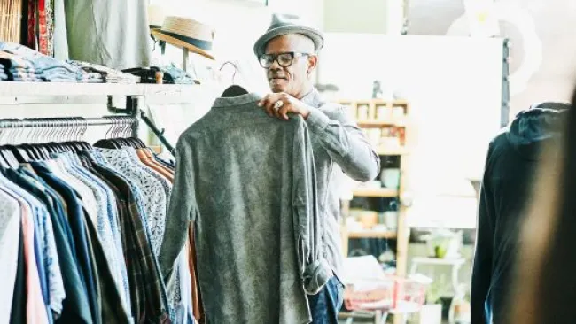 A man in a retail store