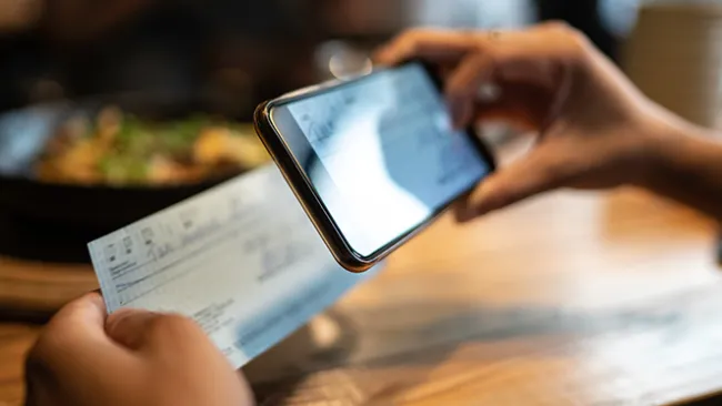 Taking a photo of a check