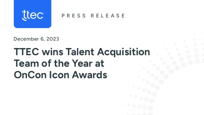 TTEC wins Talent Acquisition Team of the Year at OnCon Icon Awards