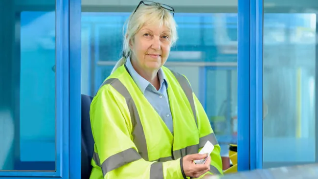 Female toll booth worker