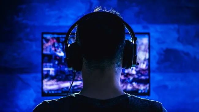 Man watching a video on his computer