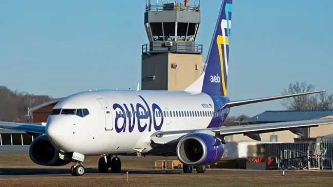 Photo of Avelo plane at an airport