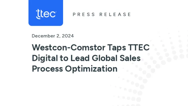 Westcon-Comstor Taps TTEC Digital to Lead Global Sales Process Optimization