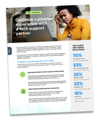 Optimize customer experience with a tech support partner