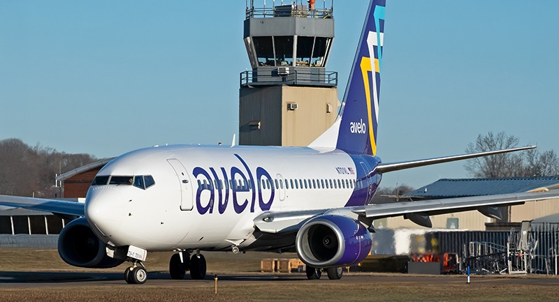 Photo of Avelo plane at an airport