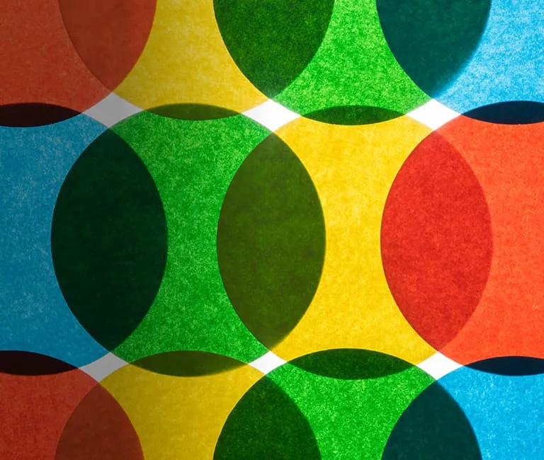 Pattern of circles in a rainbow of colors