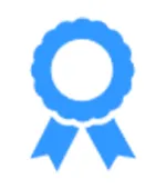 Blue award pin