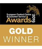 2019 European Contact Centre & Customer Service Awards Gold Winner