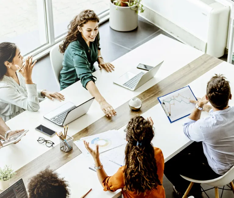 Team working in a meeting room