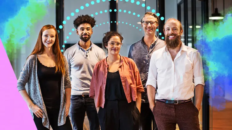 Group of employees standing together