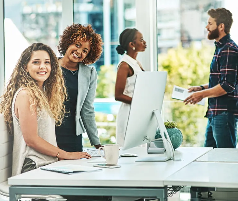 Group of people in an open office space