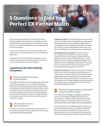 5 Questions to Find Your Perfect CX Partner Match